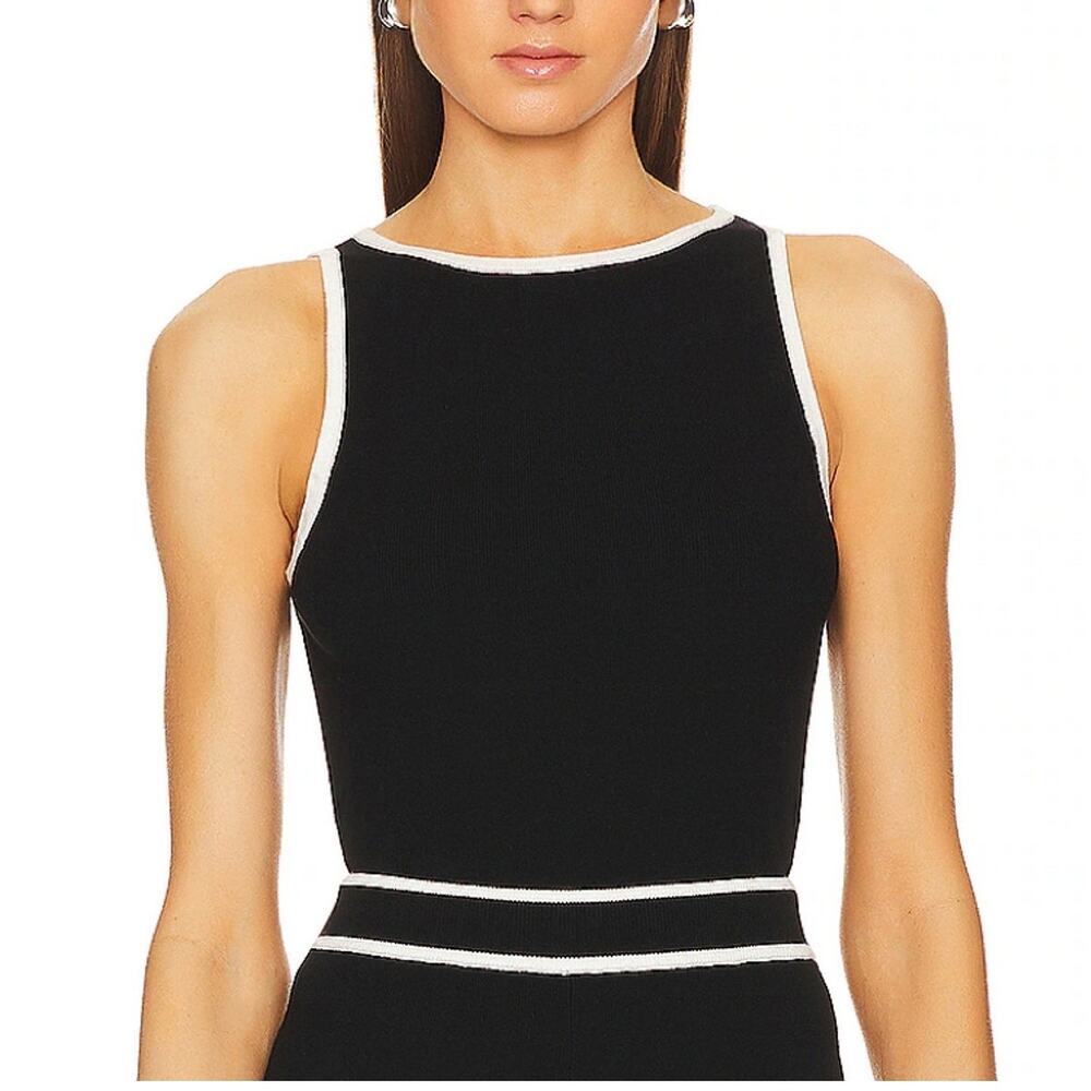 L'Academie Knit Black Lida Tank Top Size L